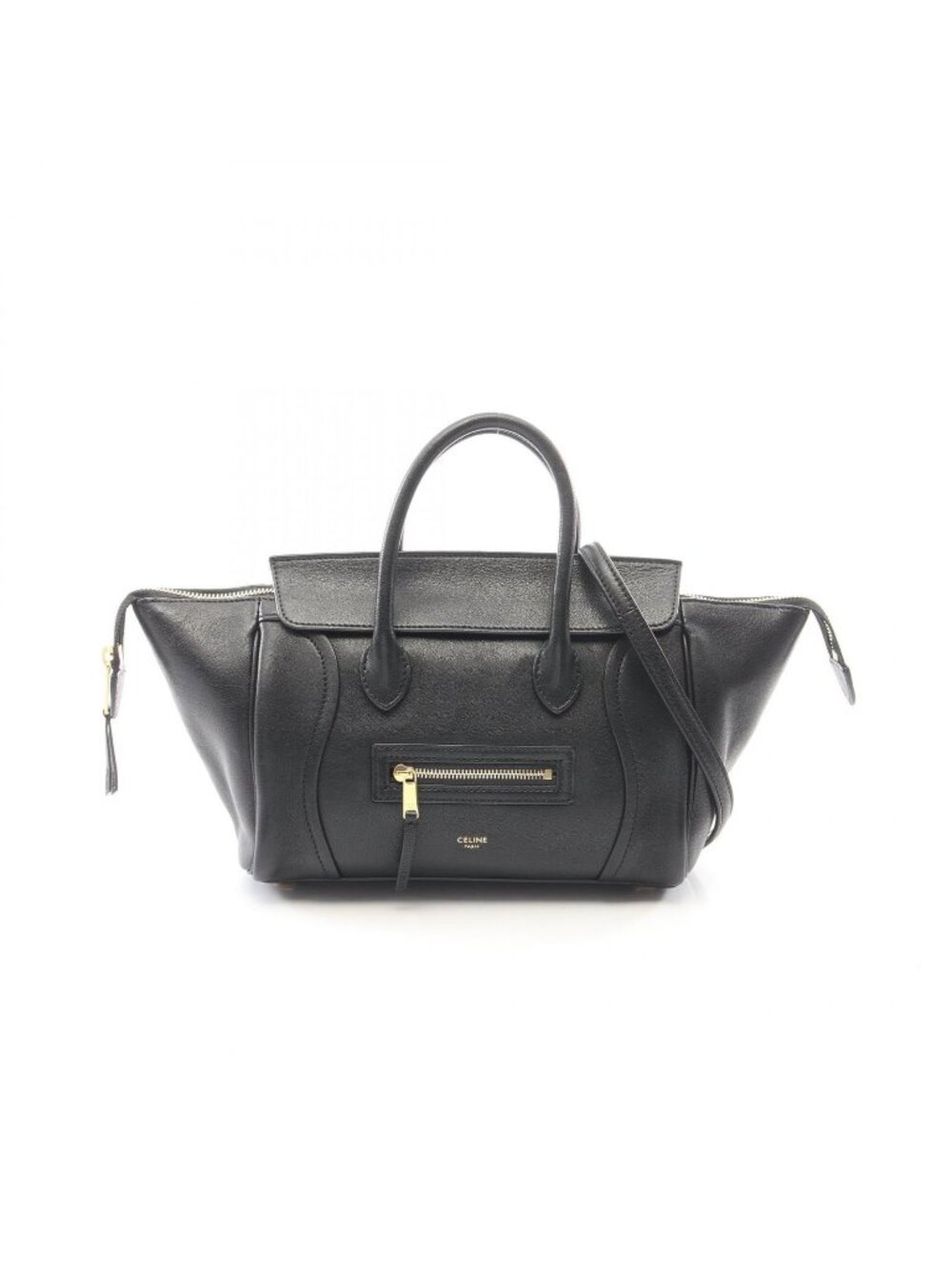 Celine Little Luggage 2-Way Black Leather Handbag